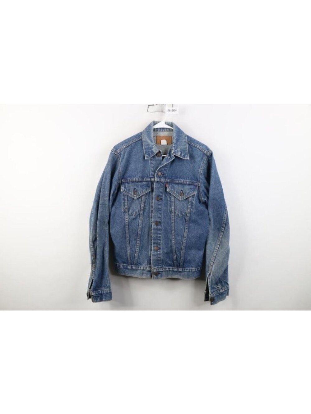 Vintage 70s Levis Mens 38L Distressed Type III Denim Jean Trucker Jacket USA